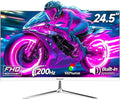 Gawfolk Gaming Monitor 24.5 Inch 200Hz Built-in Speakers, 180hz PC Monitor FHD 1080P Frameless Computer Monitors, VA,sRGB 100%, DisplayPort, HDMI, Eye Care, Wall Mount Compatible (White)