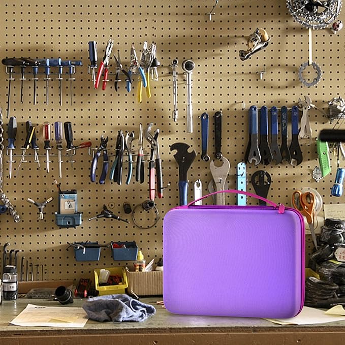 Battery Organizer Storage Holder, 150+ Batteries Storage Containers Box with Battery Tester Fits for AA AAA 9V C D Lithium 3V LR44 CR2016 CR1632 CR2032 CR2025 (Case Not Includes Batteries)-Purple