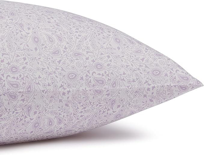 Amazon Basics Lightweight Super Soft Easy Care Microfiber Bed Sheet Set with 14" Deep Pockets - King, Lavender Paisley