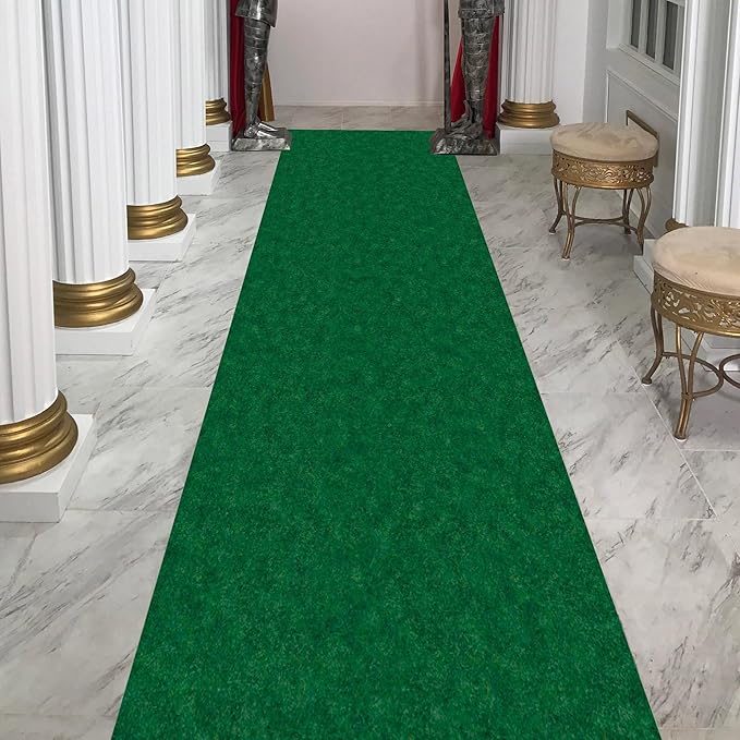 Ottomanson 2'7" x 31' Hallway Runner with Scraper Pile - Extra Durable Non-Slip Rug Mat for Indoor & Outdoor Use - Ideal for Kitchen, Entryway & Garage - High-Traffic Carpet, Green