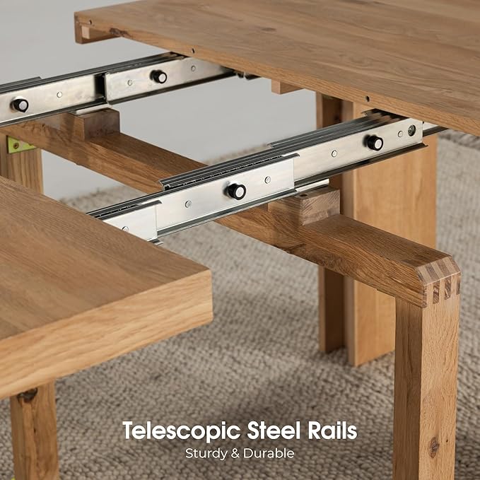 Transformer Table - Solid Wood Extendable Dining Table, Seats 2-12, Extendable Dining Room Table, Space-Saving Furniture, Expandable Dining Furniture, Natural (Table Only)