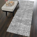 vivorug Runner Rug 2'x7' Machine Washable Non-Slip Runners for Hallways Kitchen Entryway Laundry Room Vintage Medallion Carpet Hallway Runner Grey