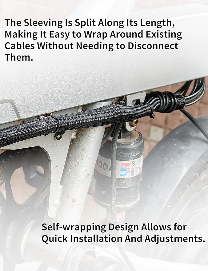 Cable Management Split Wire Loom Sleeve - Cord Hider & Protector for Desk, Pet Chew Proof, Wire Cover Organizer, Flexible Tube for Wires and Cables (1 Inch 25FT, Black)