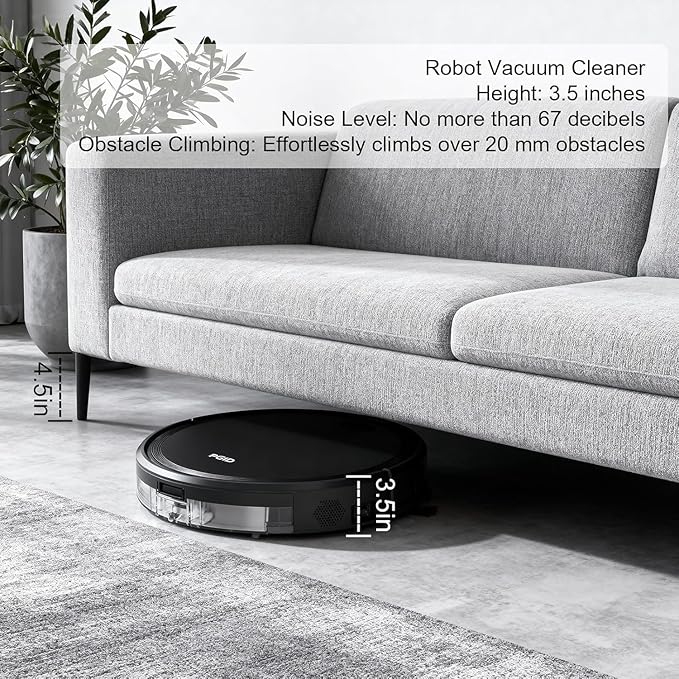 FGID Robot Vacuum and Mop Combo, 2 in 1 Mopping Robotic Vacuum Cleaner w Schedule,Robot Vacuum Self Emptying App/Remote,5000Pa Strong Suction, Slim, Ideal for Hard Floor, Pet Hair, Low-Pile Carpet