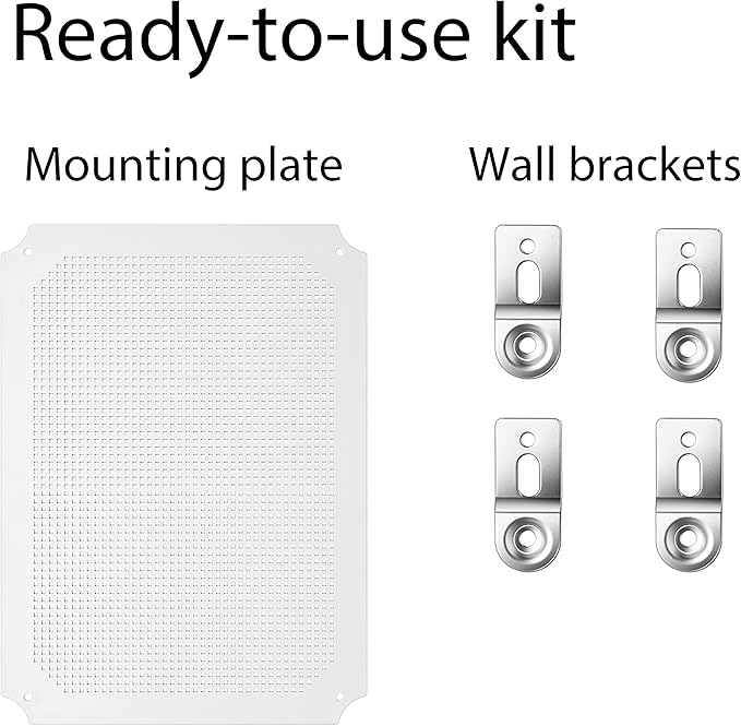 Gratury Junction Box, IP67 Waterproof Plastic Enclosure for Electrical Project, Hinged Grey Cover, Includes Mounting Plate and Wall Bracket (Grey Cover, 16.1"x12.2"x7.1")