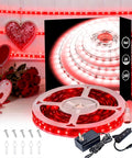 Red Led Lights Strip Valentines Galentines Day Decorations for Home Party Office Rope Lights Easy DIY Bedroom Cuttable Strip Lights for Baby Room Bathroom Living Room Ceiling Wall Vanity Mirror