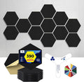 Self-Adhesive Acoustic Panels [390 lbs/yd³ Ultra-High Density], 2nd Generation Sound Absorbing Panel, Professional Level Sound Panel, Polyester Soundproof Foam [Size M, Pure Black]