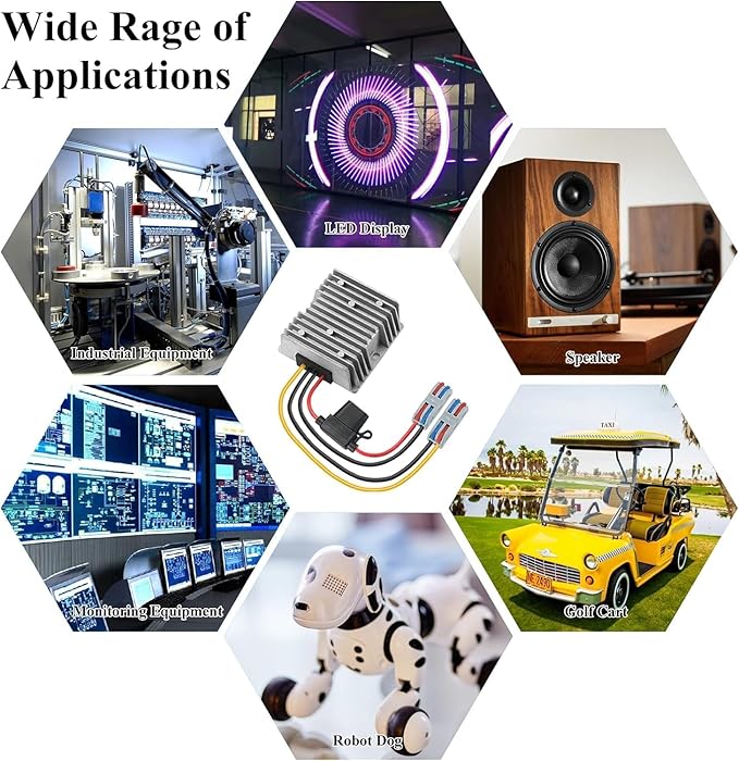 BEYIMEI 20A 240W DC Step Down Converter 20-90V to 12V, 24V 36V 48V 60V 72V 84V to 12V Buck Converter,DC Voltage Converter Power Conversion for Golf Cart, Forklifts Car, Solar Panel