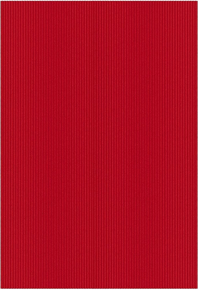 Ottomanson 6'6" x 21' Hallway Runner with Scraper Pile Extra Durable Non-Slip Rug Mat for Indoor & Outdoor Use - Ideal for Kitchen, Entryway, Patio & Garage - High-Traffic Carpet, Red