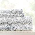 Linen Market Double-Brushed Patterned Microfiber Full Sheet Set 4 Piece – Oeko-TEX Certified Ultra Soft & Wrinkle-Free - 16" Deep Pocket Sheets - Easy Care Full Size - Coarse Paisley Navy