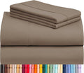 LuxClub 4 PC King Sheet Set, Deep Pockets Wrinkle Free Cooling Bed Sheets Hotel Bedding for Women, Men, Includes 1 Fitted Sheet, 1 Flat Sheet and 2 Pillowcases-Silky Soft Dark Khaki