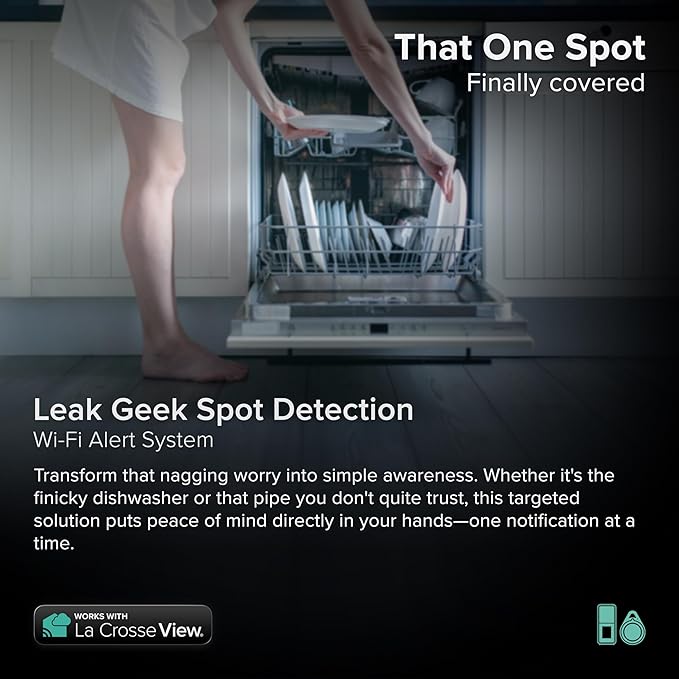 Leak Geek Spot Detection Wi-Fi Alert System with The Bridge Gateway and Water Leak Spot Detection Sensor