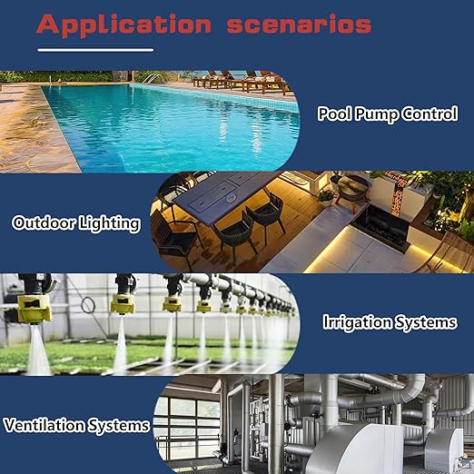 T104M Mechanical Time Switch,208-277 VAC 5HP 40A DPST Timer Switch,Versatile Scheduling,1-12 Cycles Per Day - Manual Override,Mechanism Only