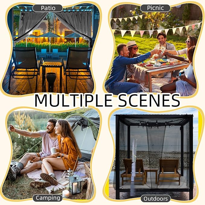 4 Corners Mosquito Net for Mosquiteros para Camas Bed Canopies Netting Bed Drapes Rectangular Mosquito Mesh for Camping Home Outdoor Travel(Black,L79 X W71 X H67 Inch,1 Opening)