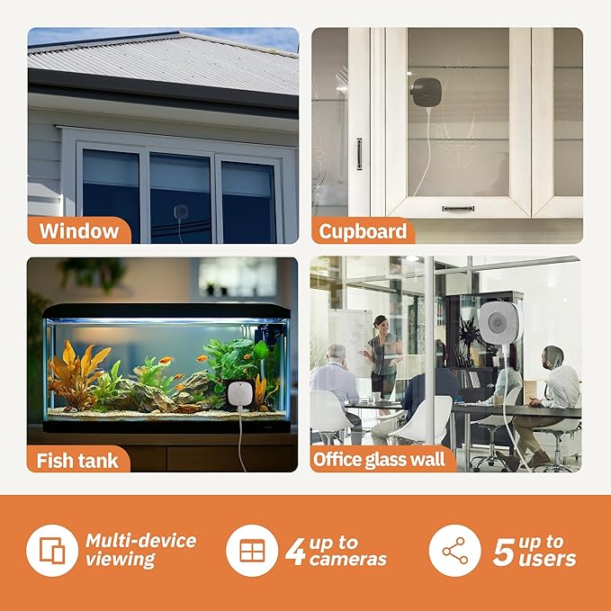 Girafit 3MP 2K Window Camera,2.4GHz&5GHz WiFi Indoor Cameras for Home Security 2 Pack with ChroMax Al Color Night Vision,Person & Motion Detection,24/7 Recording,Easy&Quick Install