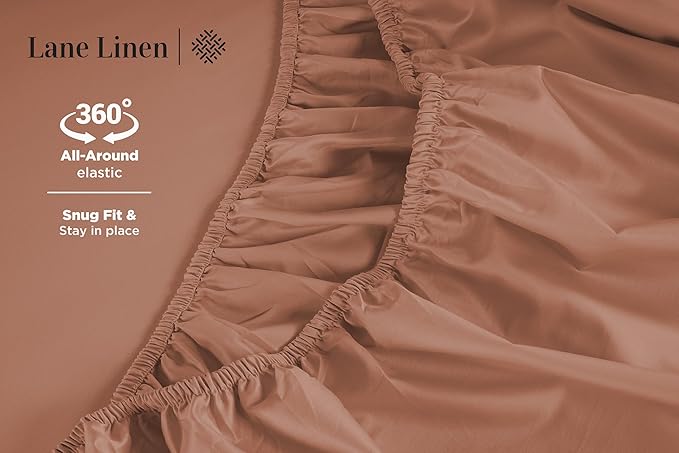 LANE LINEN Full Size Bed Sheets Set - 600 Thread Count Full Sheet Set - 100% Cotton Sheets Full Size Bed Set - Soft Cotton Bed Sheet Set - Sateen Weave Hotel Sheets - Luxury Full Sheet Set - Rose Dawn