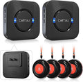 CallToU Caregiver Call Button Wireless Call Bell Alert Button for Seniors/Patients Call Light System for Elderly Home 2 Plugin Receiver 4 Waterproof Transmitter