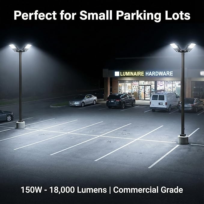 XXBSAZ 150W LED Flood Light Outdoor, High Output Plug-in & Hardwired Security Work Light, IP66 Waterproof 6500K Daylight for Large Yards, Workshops & Barn Exteriors (2 Pack)