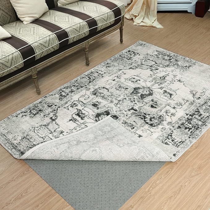 LINLA Dual Surface Felt+Rubber Non-Slip Rug Pad, 3'x5', 1/4" Thick, Strong Grip Cushioning Support Pad, Double-Side Anti-Skid, Safe for All Floor and Finishes, Extra Comfort