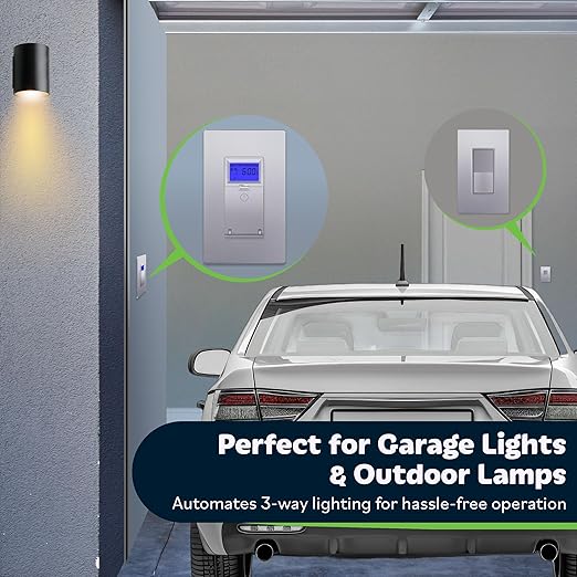 TOPGREENER Digital Astronomic Timer Switch, 7-Day Programmable Sunrise Sunset Timer for Lights, Fans, & Motors, Single-Pole or 3-Way, Neutral Wire Required, UL Listed, TGT01-HN-SV, Silver