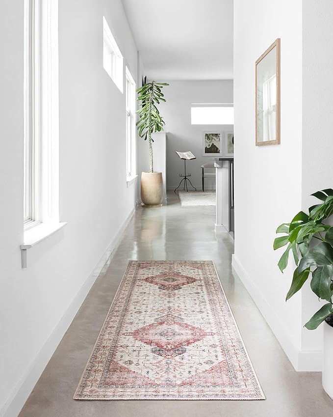 Loloi II Skye Collection SKY-02 Ivory/Berry 7'-6" x 9'-6" Area Rug