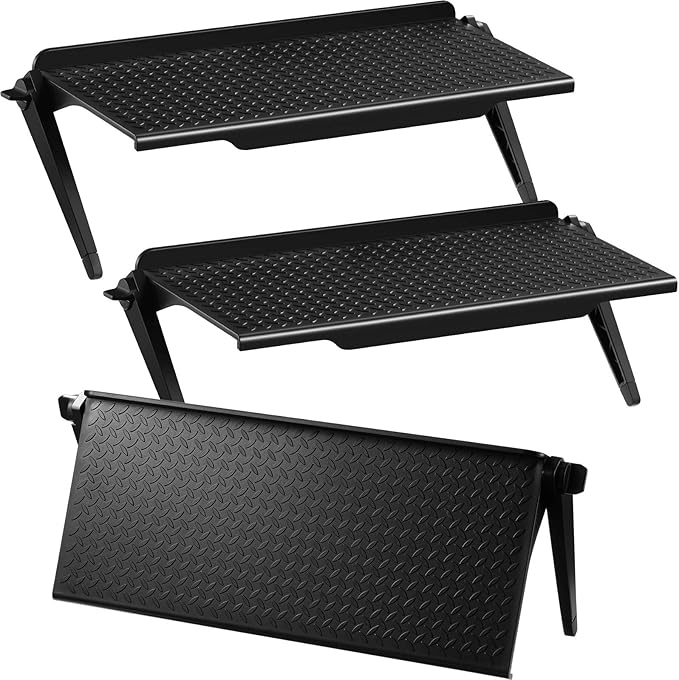 Jetec 3 Pieces Screen Top Shelf TV Top Storage Bracket 2-leg Adjustable Monitor Shelf for Cellphone Stand Media Boxes Router Game Console and Home Decoration Supplies(11.81 x 4.72 Inches)