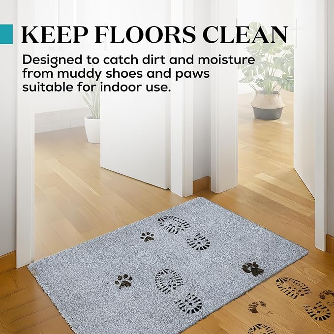Premium Microfiber Indoor Door Mat – 24"x36" Washable Entry Mat, Non-Slip, Waterproof Backing, Super Absorbent, Low Profile Entryway Doormat for Indoor Entrance