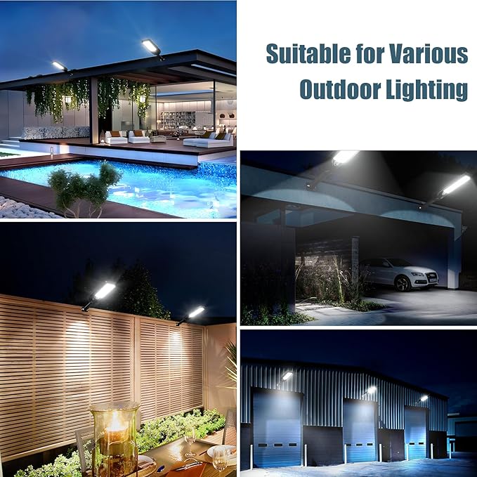 Solar Street Lights Outdoor Waterproof ,30000LM Dusk to Dawn Solar Lights with Motion Sensor and Remote Control Solar Powered LED Flood Light Outside for Parking Lot, Security, Garden, Garages 2 Pack
