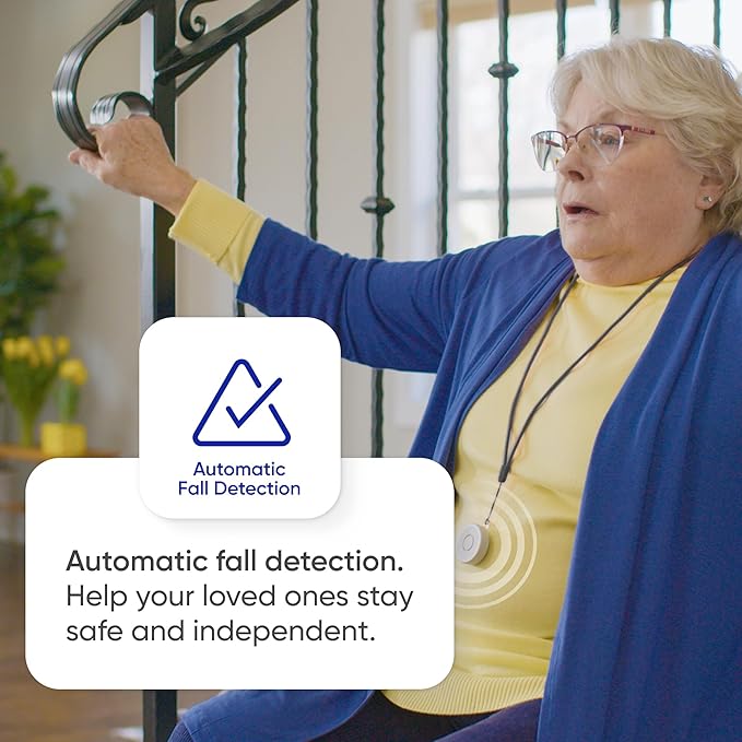 Emergency Alert & Movement Sensor Tags – Elderly Monitoring with Emergency Panic Button, Wearable Fall Detection for Seniors, Water-Resistant - Works with Nomo Care Kit -10-Year Battery Life - 4 Tags
