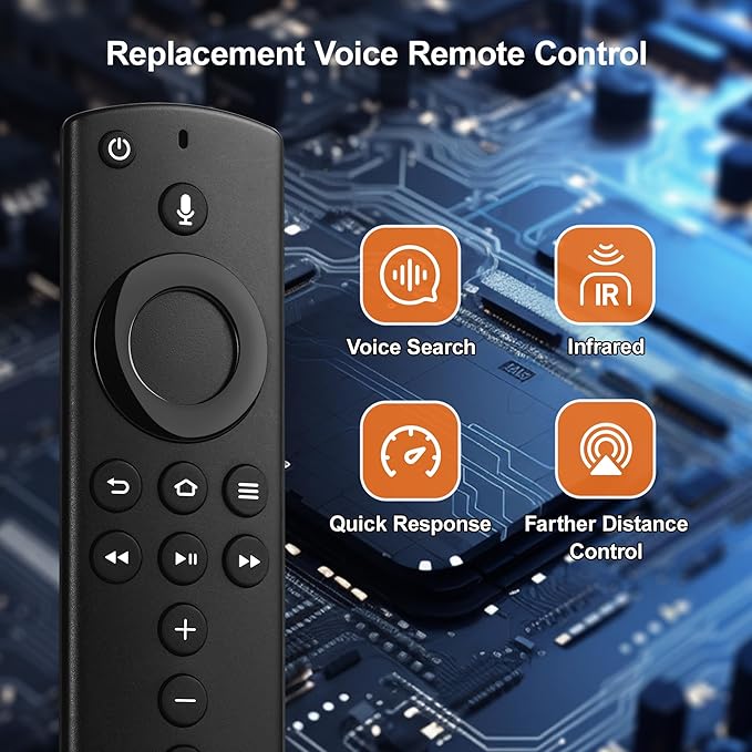 Replacement Voice Remote Control Fit for Fire Series Stick 3rd Gen, TV Stick 4K/4K MAX, TV Cube (2nd/3rd Gen), TV Stick Lite, TV Stick HD, N0t for Hisense, TCL Smart TVs