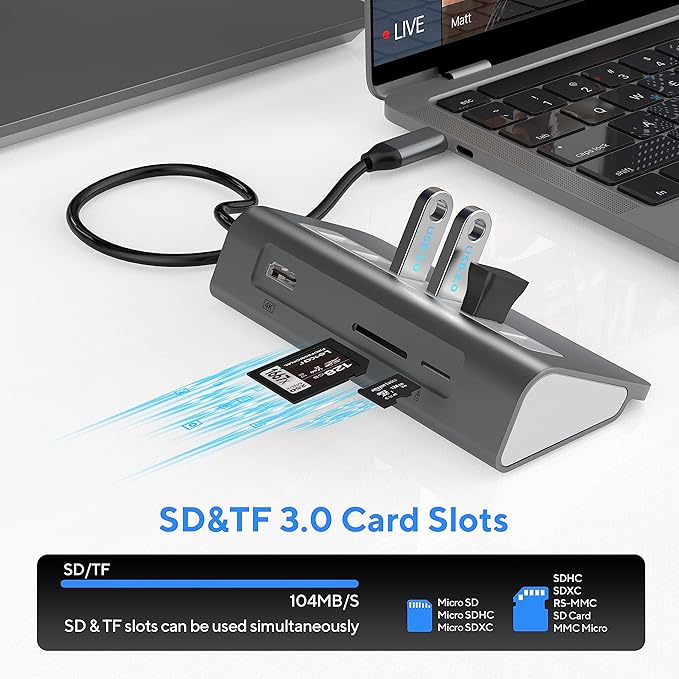 USB C Hub Multiport Adapter,Mosirui 9-in-1 USB-C Docking Station with 4K HDMI,5Gbps Type C 3.0,USB-A3.0/2.0,100W PD, SD/TF for MacBook/Pro iPad/Dell/HP/Desktop/Laptops(1.64 FT)