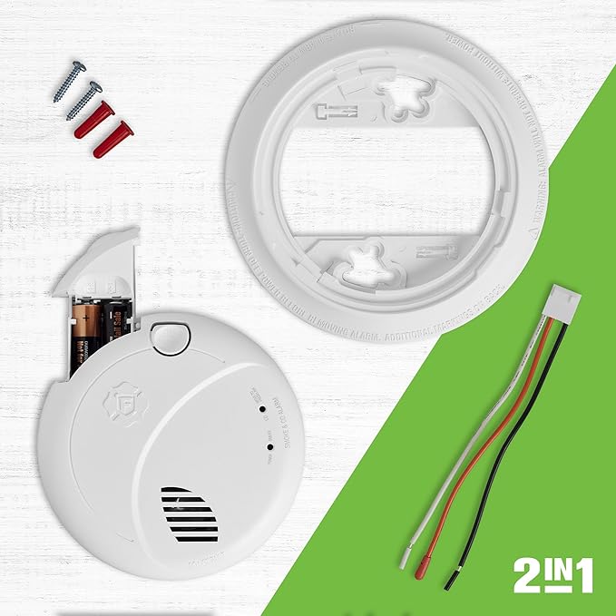 First Alert Combination Smoke & Carbon Monoxide Alarm, Interconnect Hardwire Detector with Battery Backup and Voice & Location Alerts, SMCO100V-AC, 1-Pack