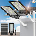 OKPRO 12000W Solar Street Lights Outdoor - 6500K Commercial Parking Lot Dusk to Dawn, Heavy Duty Split Type Solar Lights Outdoor Waterproof with Remote Control for Driveway, Outside(2Pack)