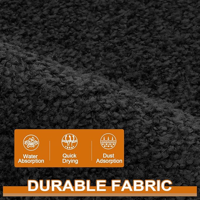 Mibao Dirt Trapper Door Mat for Indoor Outdoor, Waterproof All-Season, All-Weather Doormat, Heavy Duty Non-Slip Entrance Rug, Low Profile Absorbent Entrance Mat Carpet, 60" x 36", Black