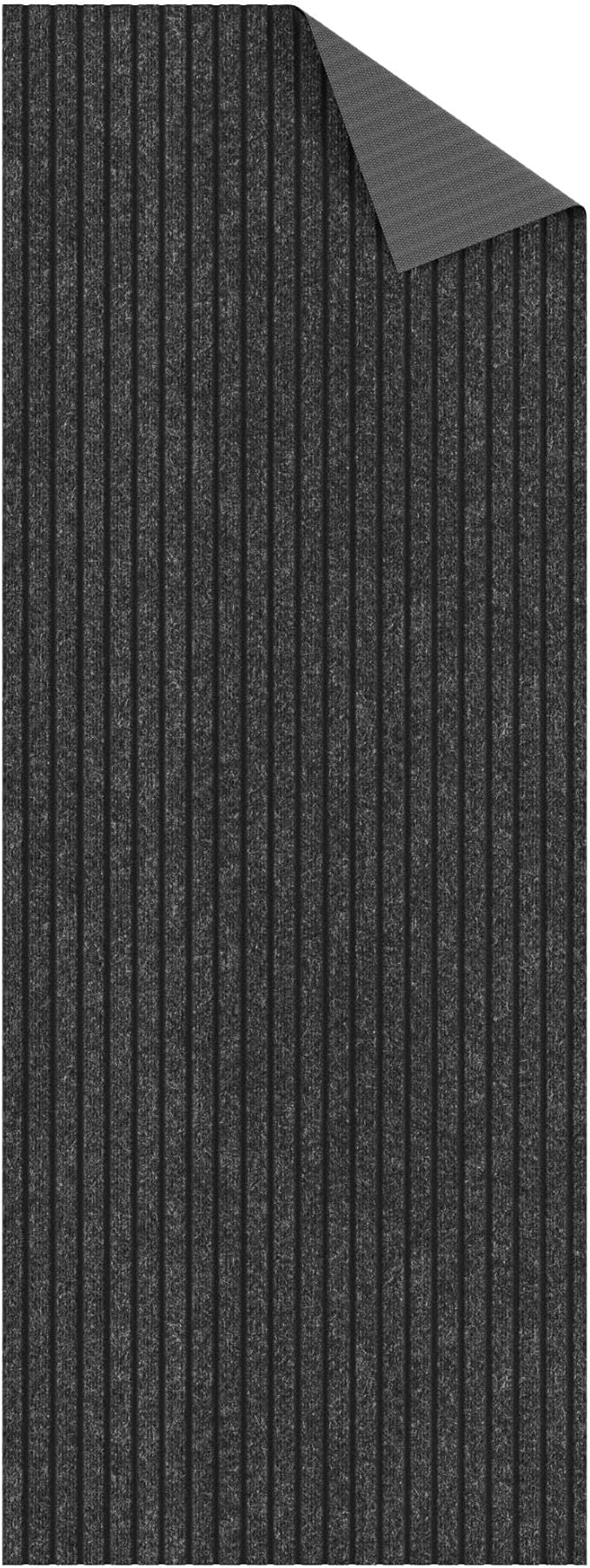 Ottomanson Mud Mat 2'7" x 4' Entryway Rug - Non-Slip Scraper Doormat for Muddy Paws, Dirt Trapping Indoor/Outdoor Mat for High-Traffic Areas, Kitchen, Garage, Patio, Black