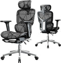 Office Chair with 3D Adjustable Lumbar Support,Ergonomic Computer Chair,Adjustable Headrest and Armrests, 400lbs Capacity,Tilt-Swivel,Premium Mesh Desk Chair for Office,Home & Gaming (Black)