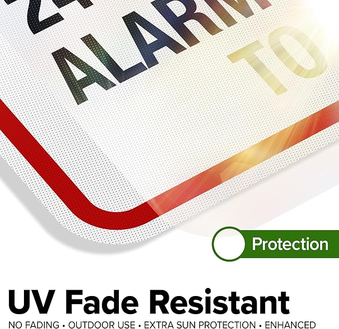 Warning 24 HR. Monitored Alarm Connected To Police Sign, 18x24 Inches, 3M EGP Reflective, Rust Free .080 Aluminum, Fade Resistant, Made in USA by My Sign Center