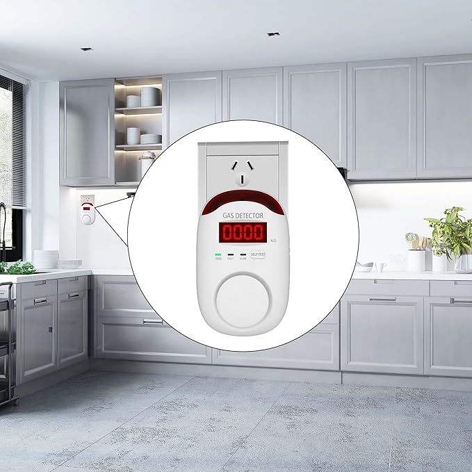 Gas Leak Detector for Home - Plug in Gas Detector for Home Natural Gas,Combustible Gas Detector for LNG, LPG, Propane, Methane.