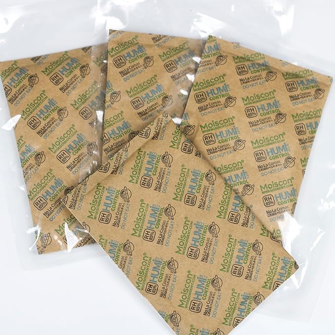 Wisesorb 85% Two-Way Humidity Control Packs, 60 Gram 5 Pack for Storing 1 lb, Size 60 Seasoning Packets Moisture Control Packets Individually Wrapped, Humidifier Packs for Season Wood Humidifier Boxes