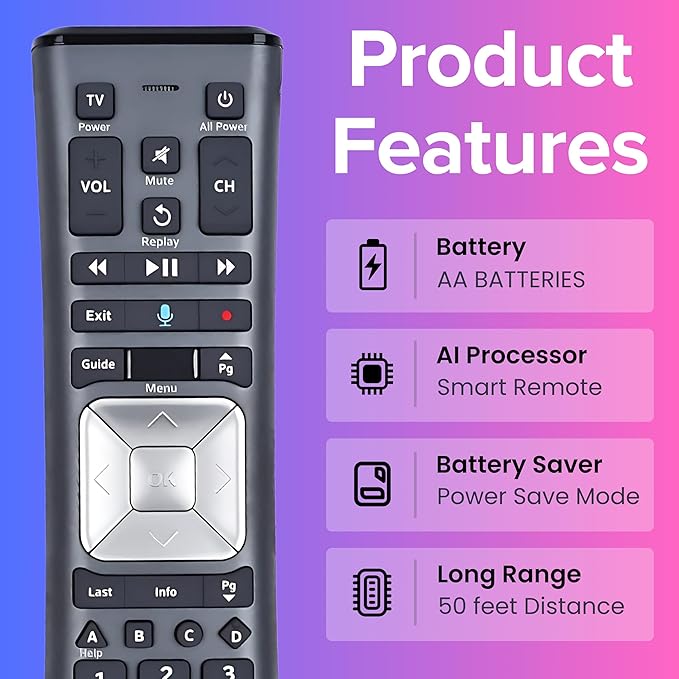 2 Pack XR11 Xfinity Remote Control Replacement – Universal IR/RF Remote for Cox & Comcast, Easy Pairing, Voice Search, Backlit Keys, Compatible with X1, XG1, Xi3 Cable Boxes/DVR Receivers