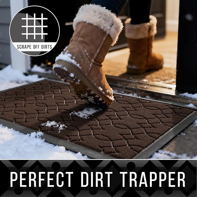 Yimobra Outdoor Runner Rug 72x24, All-Season Waterproof Doormat Outdoor Entrance, Heavy Duty Non-Slip Outside Commercial Grade Door Mat, Easy Clean, Coffee