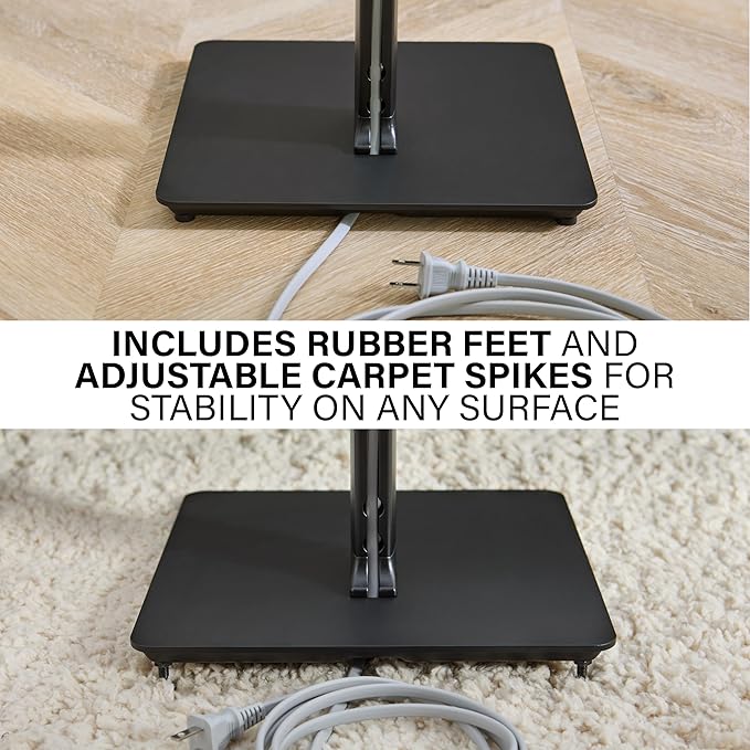 SANUS Height-Adjustable Speaker Stands Compatible with BRAVIA Theater Quad Speakers - 17 inch Height Adjustment - Easy Install with Install Hardware (Pair/Black)