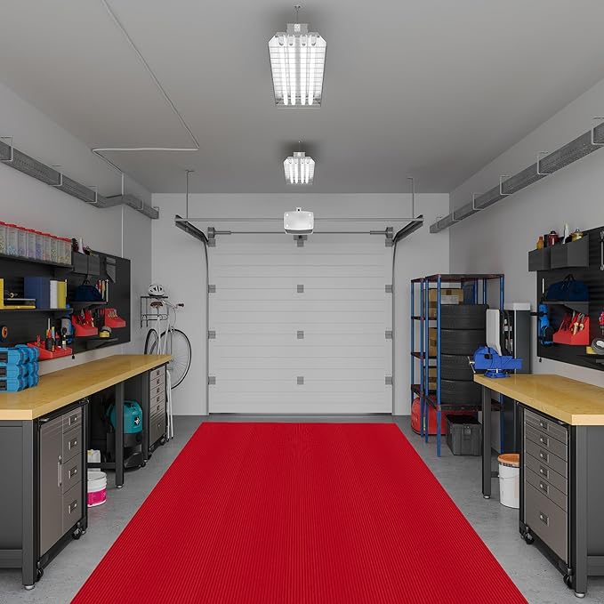 Ottomanson 3'11" x 50' Hallway Runner with Scraper Pile - Extra Durable Non-Slip Rug Mat for Indoor & Outdoor Use - Ideal for Kitchen, Entryway & Garage - High-Traffic Carpet, Red