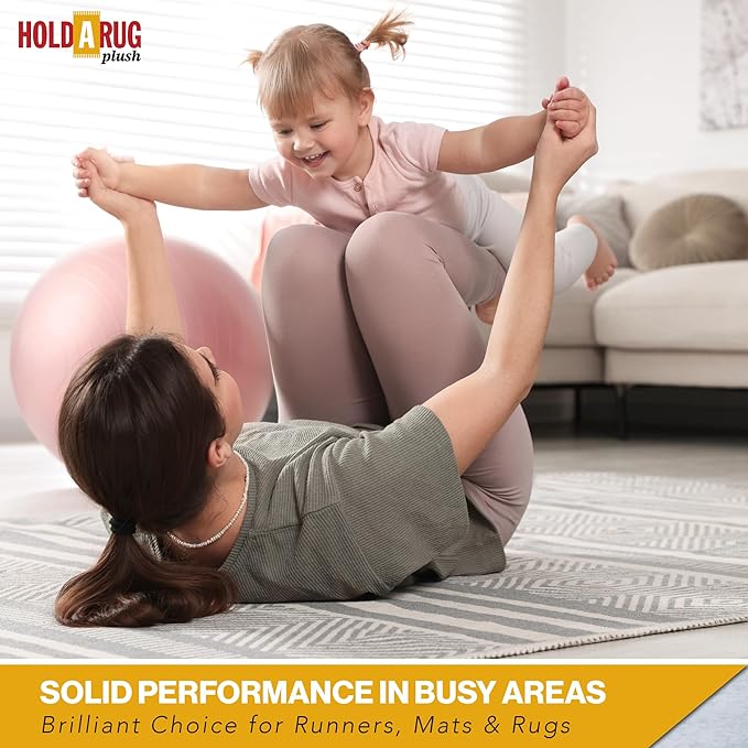 Hold-a-Rug Plush 3' x 8' Nonskid, Nonslip Rug Pad, Reversible Gripper, ¼ Thick, Safe for All Floors and Carpet, Keep Area Rugs Secure