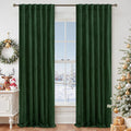 LAMIT Velvet 90 Inch Curtains for Living Room, Emerald Green Thermal Insulated Room Darkening Drapes Noise Reducing Back Tab and Rod Pocket Christmas Panels for Bedroom, Set of 2 Panels, 52 x 90 Inch