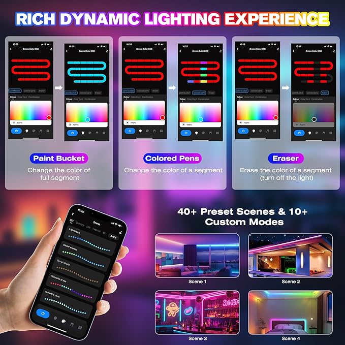 XXK DR03W WiFi SPI 5~24V RGB Controller - Designed for Addressable LED Strip Lights, Compatible with Alexa Google Home Siri Smart Life Tuya APP Control Work with RC03RF WR01RF 2.4GHz Remoter etc