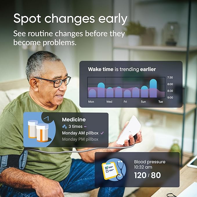 NOMO Smart Care Medical Alert System, Fall Detection for Seniors, WiFi in Home Monitoring Safety System, Emergency Call Button, Custom Fall Alert, Virtual Caregiver, 30-Day Trial Monthly Subscription
