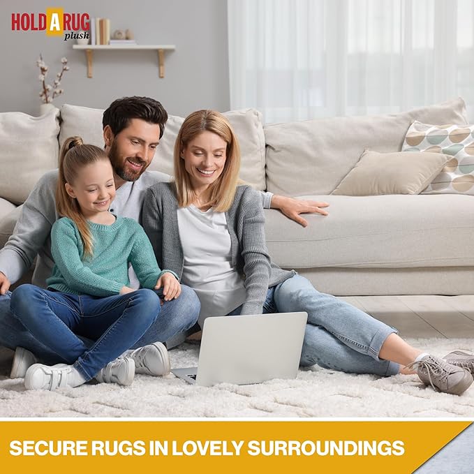 Hold-a-Rug Plush 3' x 8' Nonskid, Nonslip Rug Pad, Reversible Gripper, ¼ Thick, Safe for All Floors and Carpet, Keep Area Rugs Secure