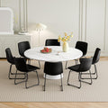 Dining Chairs Set of 8, 18 Inch Faux Leather Kitchen Dining Chairs with Back, Modern Armless Dining Room Chair with Metal Legs for Home Bistro Coffee Shops (Black)