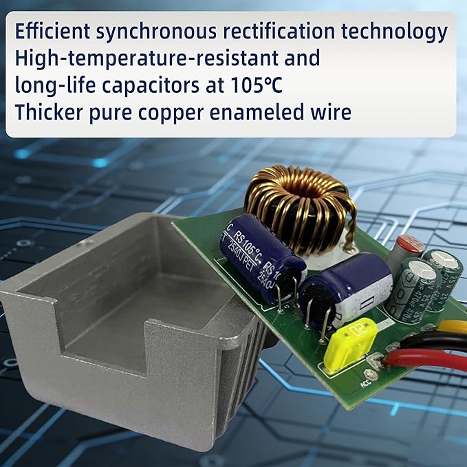 FlySuperior DC 12V 24V 36V(8-40V) to 12V 10A 120W Automatic Boost Buck Converter Waterproof Voltage Stabilizer Regulator for Car Battery Auto Truck Boat Golf Carts/Camera/LED Light/Solar Systems